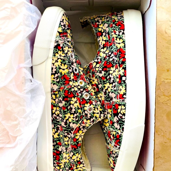 Corkys Women's Floral Canvas Sneakers - Red, Yellow, Black - Picture 5 of 10